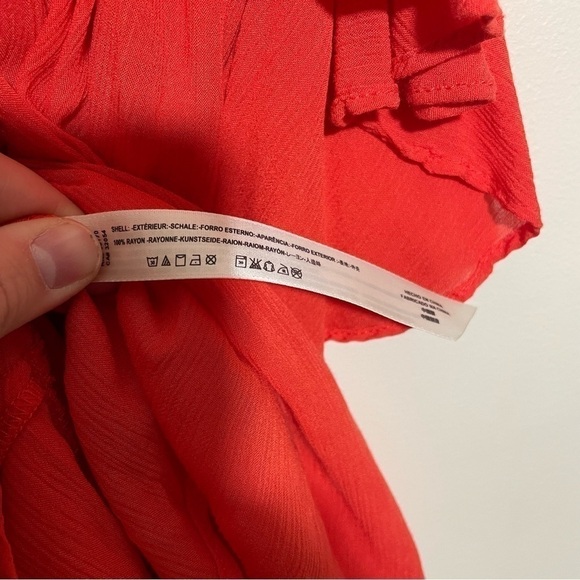 NWT Free People Cascades Ruffle Camisole in Fire Orange/Red Size XS - Picture 9 of 12